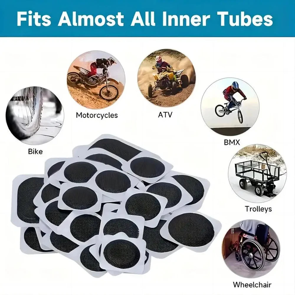 Bike Tire Repair Kit Patches Tire Flim Grinding Film Crowbar Multifunctional Tools Cycling Tire Patch Bicycle Repair Puncture