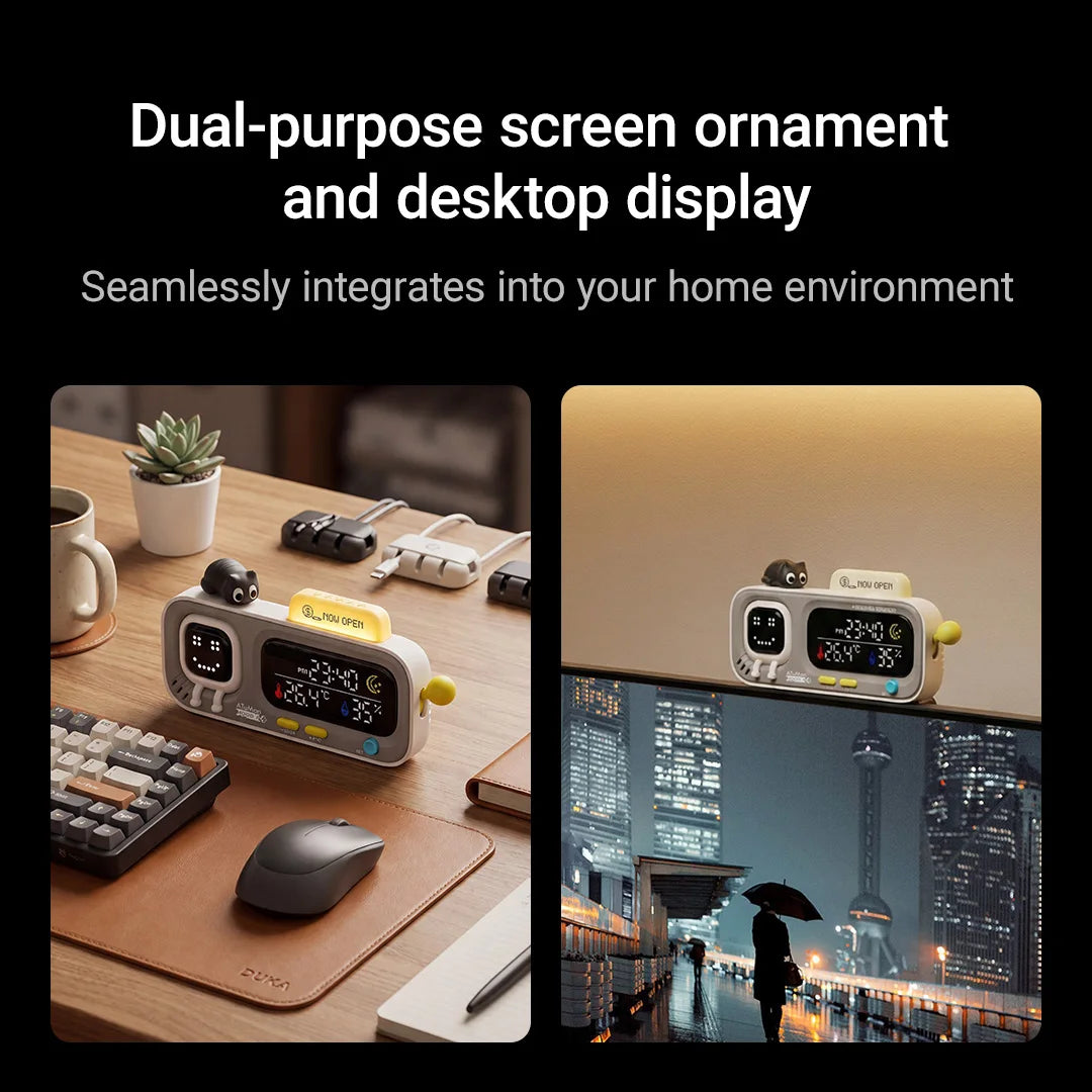 DUKA MOODA Smart Desktop Temperature and Humidity Clock Electric Digital Home Temperature and Humidity Meter Smart Fun Reminder