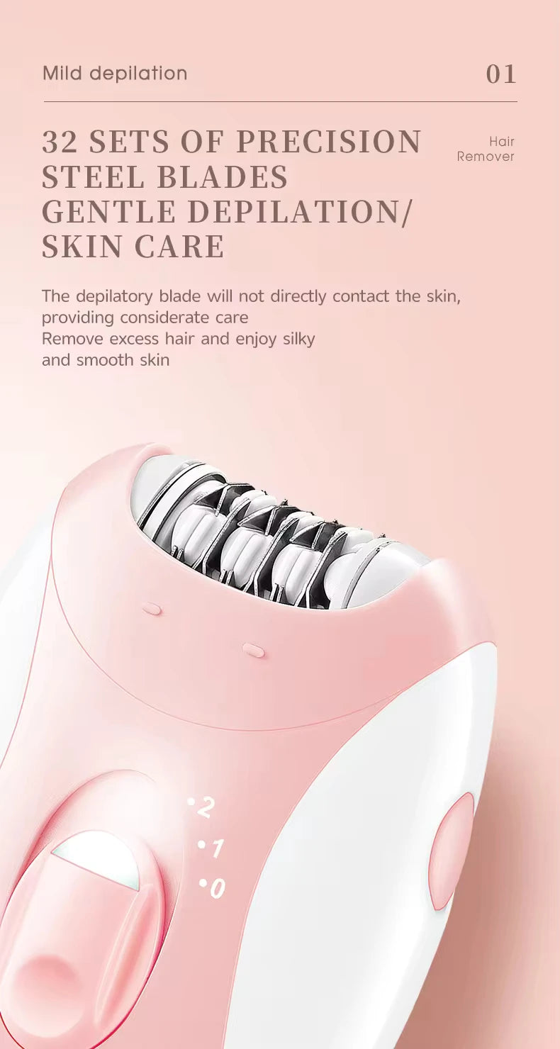 Kemei Lady's Electric Epilator Two Speed Rechargeable Remover Waterproof Portable Women' Shaver for Legs and Bikini Area KM-189B