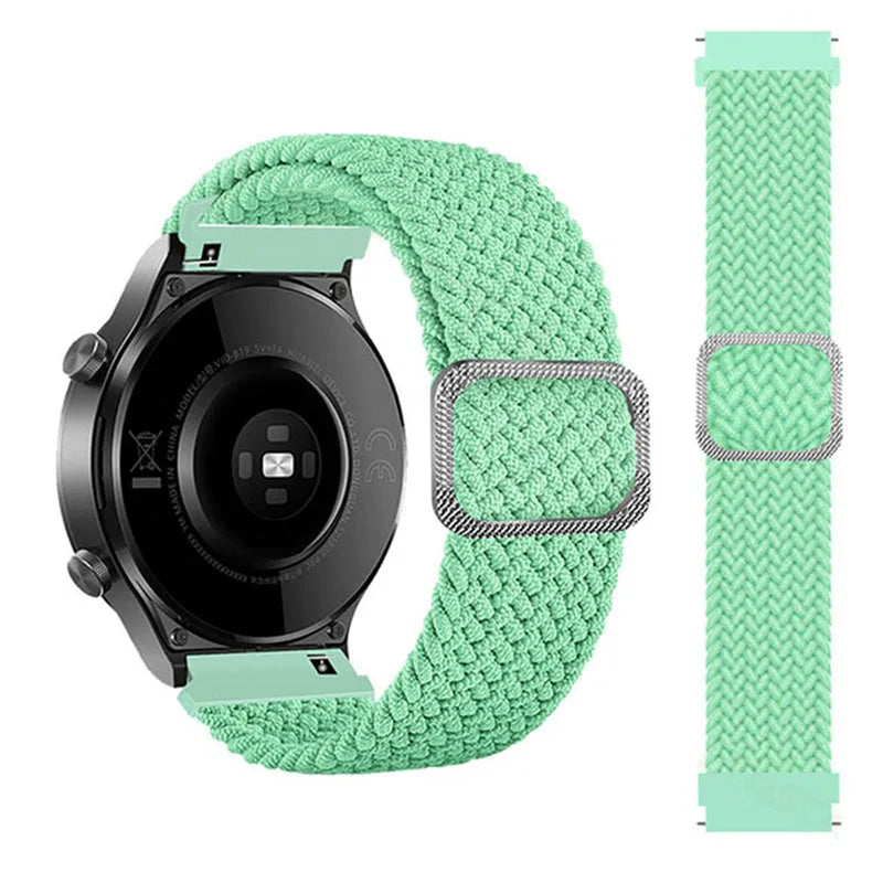 20mm 22mm Elastic Band For Samsung Galaxy Watch 7/6/5/4/FE Active 2 Gear S3 Braided Nylon Strap For Huawei Watch GT 5/4/3/2 46mm