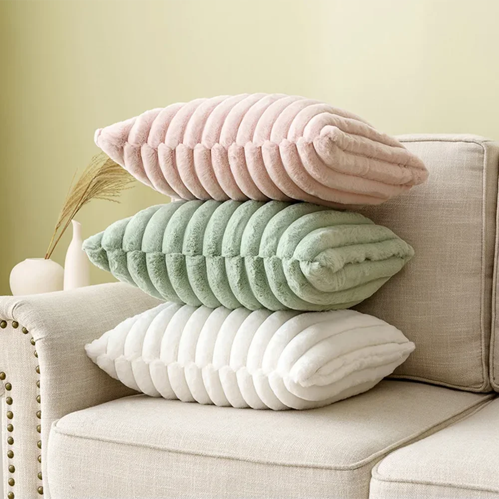Super Soft Plush Pillow Case Winter Throw Cushion Cover for Sofa and Bedside, Living Room Nordic Decorations Rectangle Cover