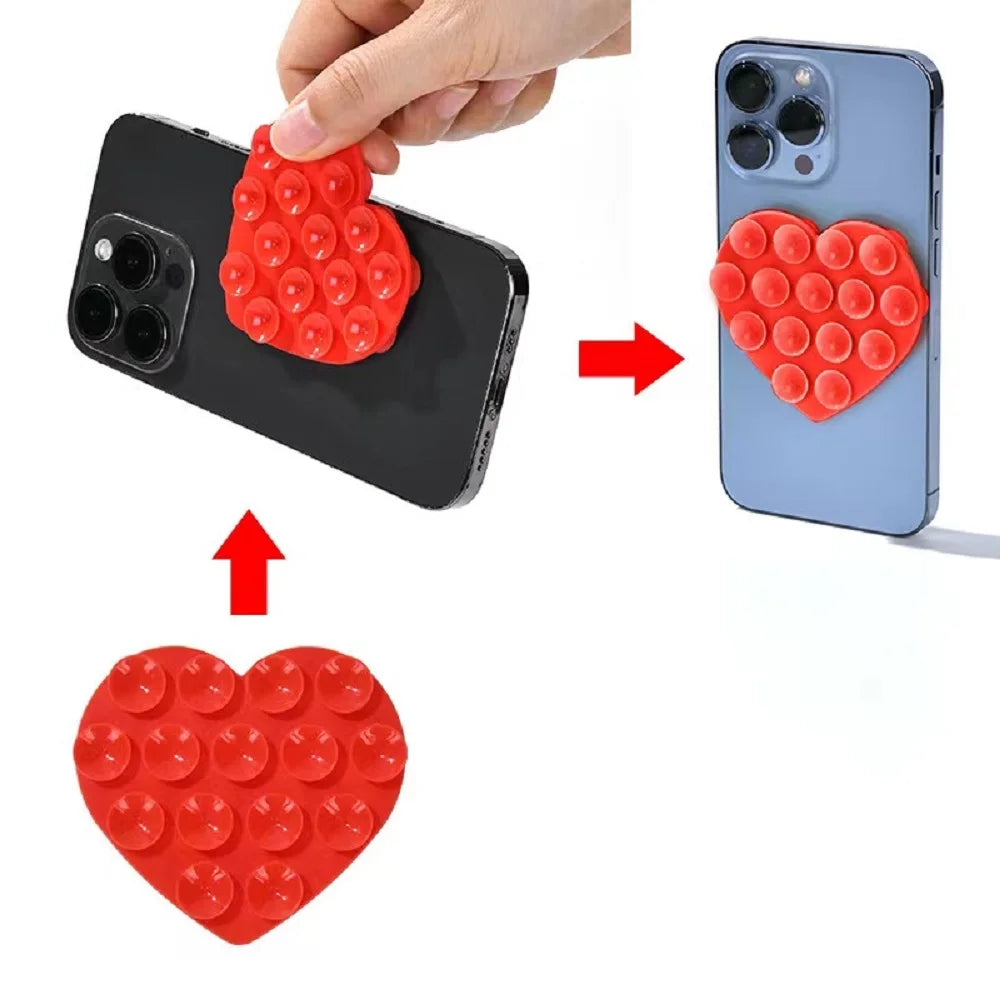 Silicone Heart Bag Bracket Retractable Folding Mobile Phone Bag Bracket Available In A Variety Of Colors