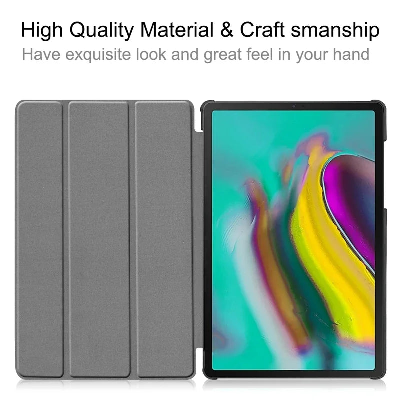 For Samsung Galaxy Tab S5e Case 10.5'' SM-T720/T725 2019 Auto Wake Sleep PU Leather Cover Slim Tri-Fold Stand Tablet Case Funda
