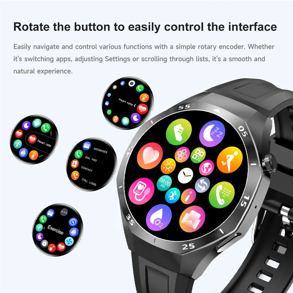 LAXASFIT 2025 New  Smart Watch AMOLED HD Screen Sports Heart Rate Bluetooth Call Men Women Smart Watch