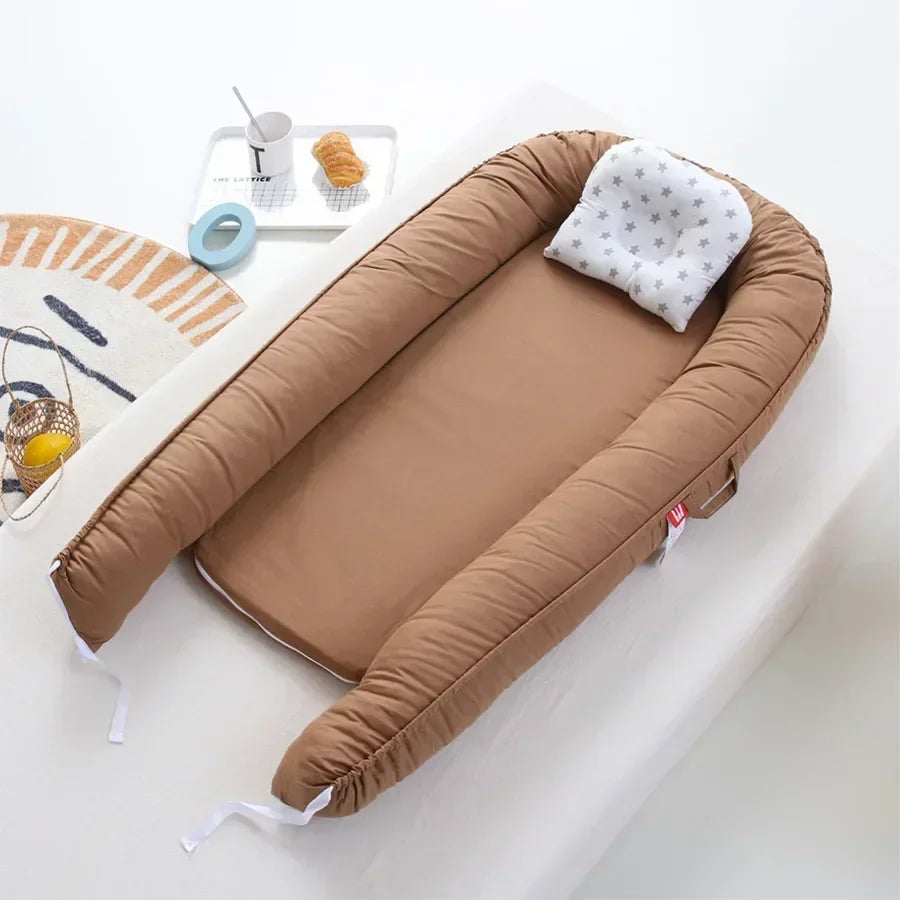 Portable Bassinet Travel Bed Bassinet Bumper with Pillow Portable Crib Gifts Cotton Baby Nest Bassinet Baby Cribs Cot Baby Bed