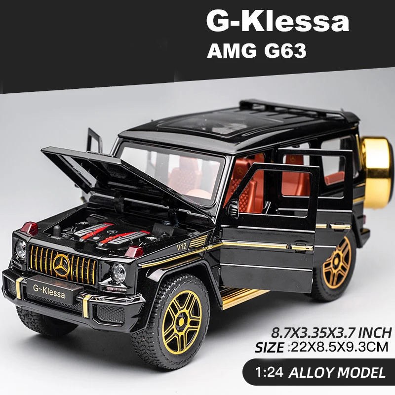 1:24 Scale AMG G63 Model Car - Zinc Alloy Pull-Back Toy with Sound & Light Effects, Ideal Gift for Boys & Girls 111