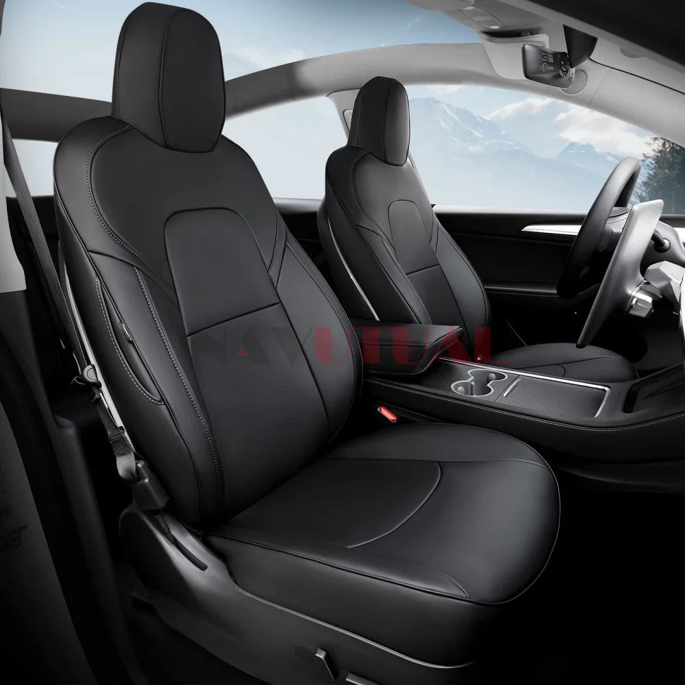 Seat Covers for Tesla Model Y 3 Seat Covers 2023-2020 Black seat Covers Interior Cover Nappa Leather Car Seat Accessories Black