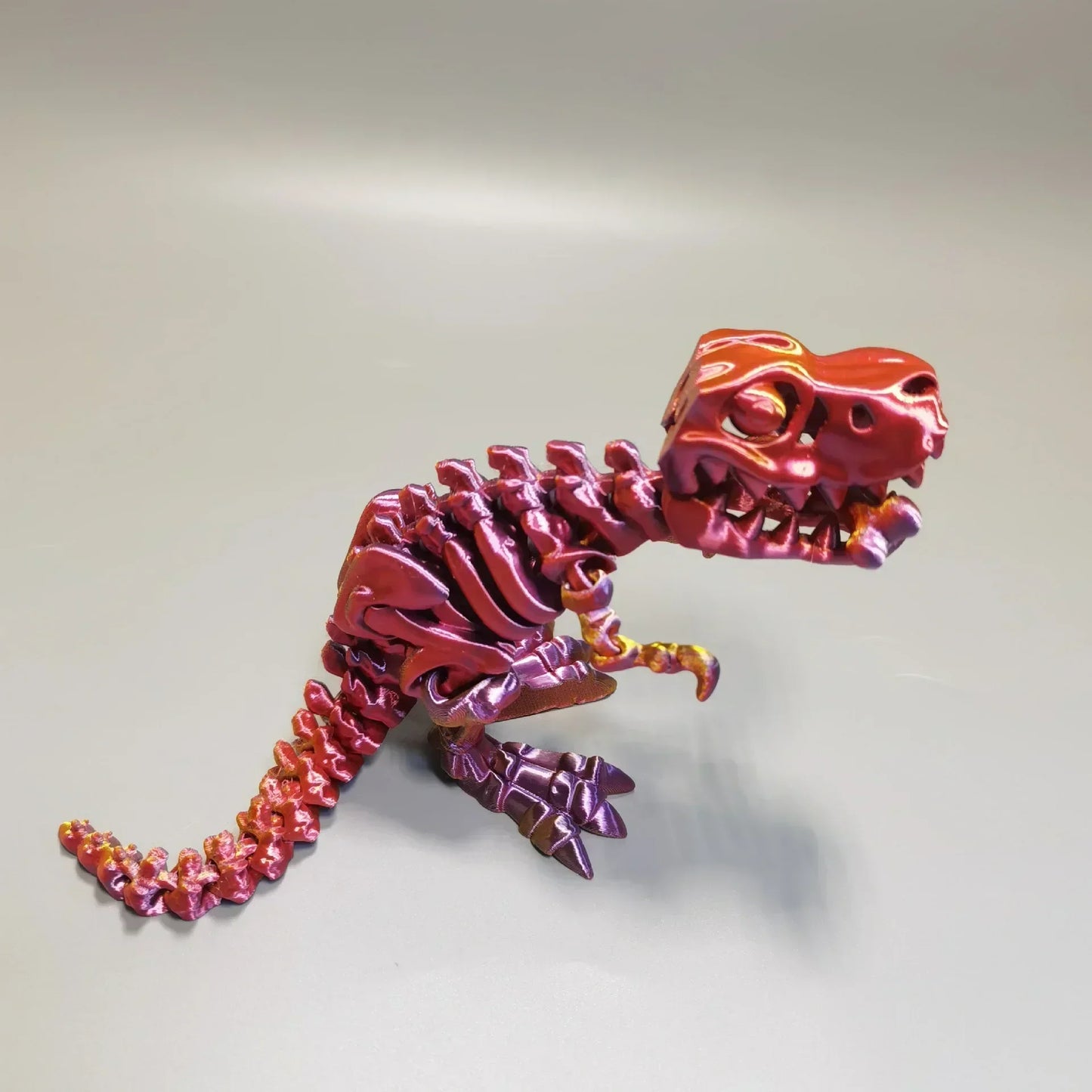 10Pcs Tyrannosaurus Rex Fossil Dragon 3D Printing Skull Dragon Movable Joint Decoration Toy Can Stand Big-mouth Dinosaur Model