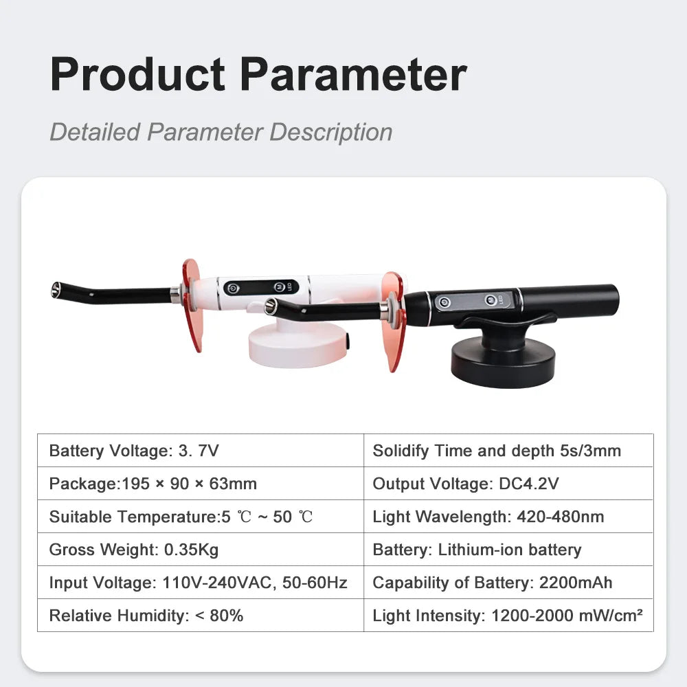 Dental Wireless LED Curing Light Curable Resin Oral Hygiene Cordless Device Led Dental Photopolymerizer Lamp Dentist Instrument