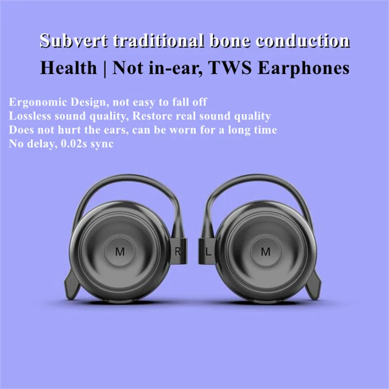 TWS Over-Ear Wireless Headphone Bluetooth-Compatible V5.0 Lossless Sound Ear Hook Earphone Game/Music Dual Mode Open-Ear Headset