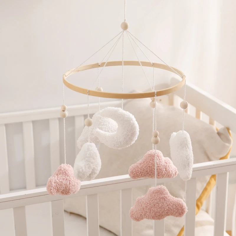 Baby Crib Mobile Bed Bell Toys Musical Rattle Educational Toys Bed Bell Newborn Mobile Bed Bell Bracket Baby Hanging Toys Holder