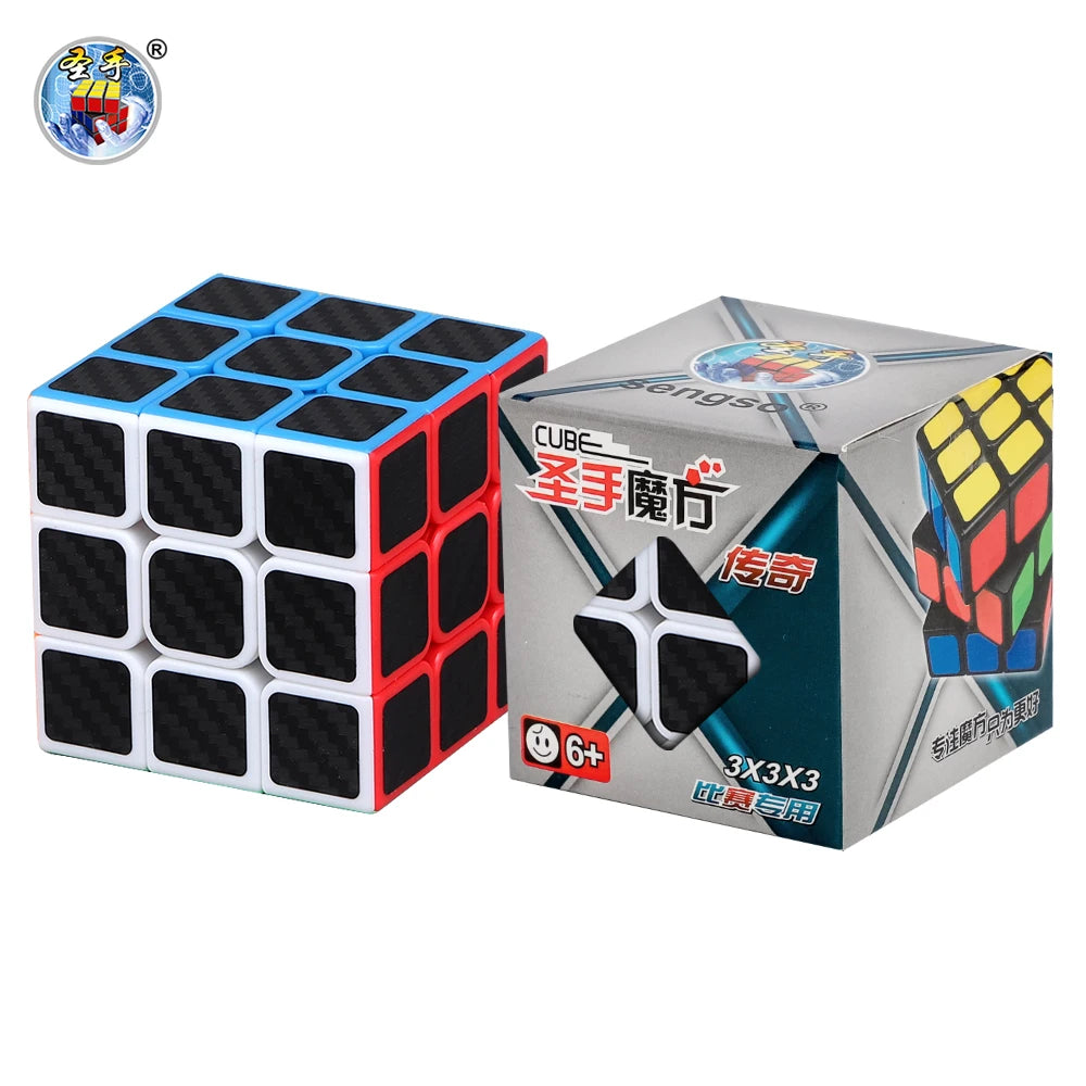 SENGSO Speed Cube 2x2 3x3 4x4 5x5 Carbon Fiber Sticker Magic Cubo Profession Puzzle High Quality Kid's Fidget Toys