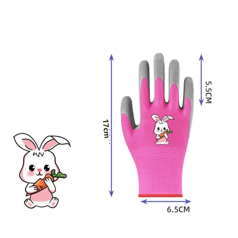 Kids Durable Waterproof Garden Work Gloves Non-Slip Children Safety Yard Work Gloves Portable Garden Supplies Gardening Gloves