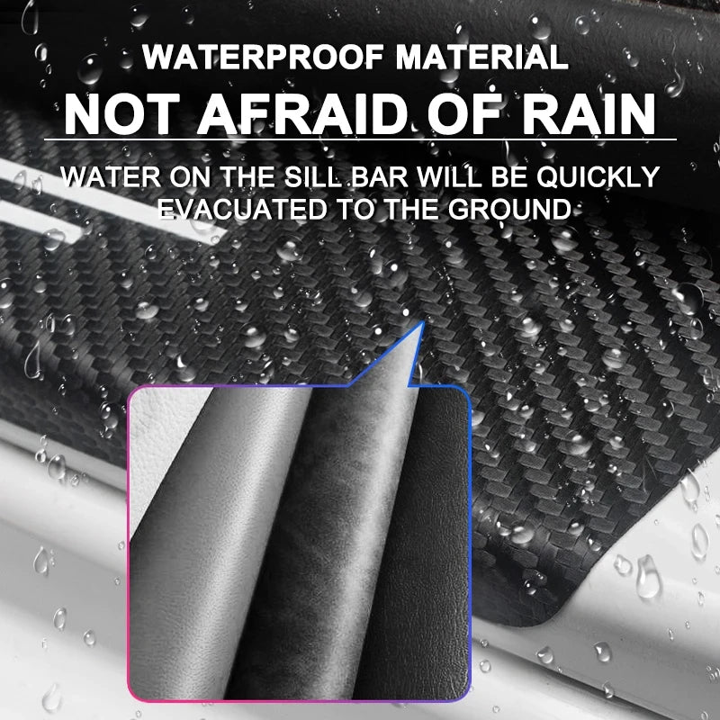 Car Threshold Strip Carbon Fiber Sticker Car Door Sill Protector Accessories For Mitsubishi ASX Lancer EVO Pajero Outlander L200