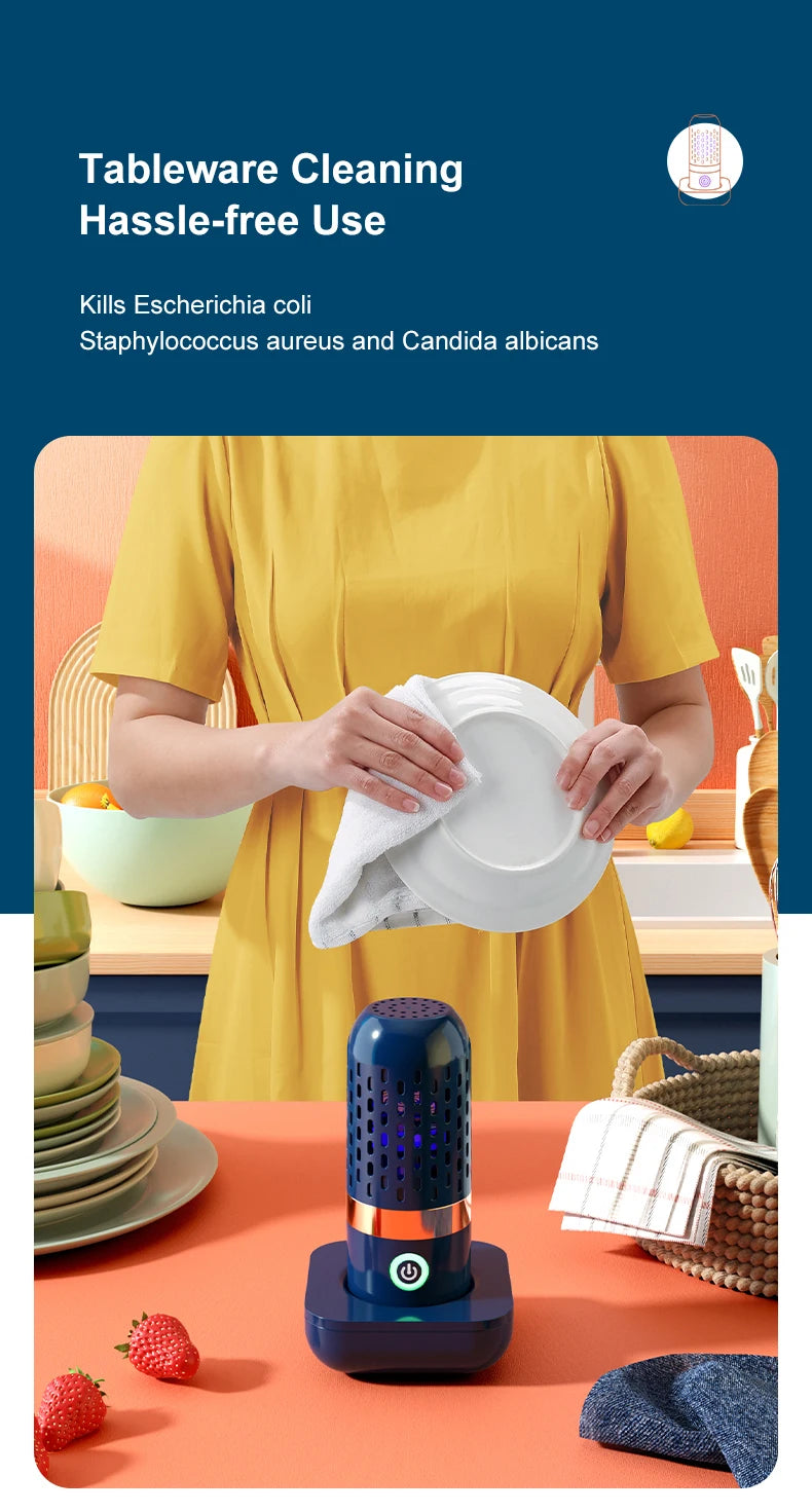 Fruit Vegetable Washing Machine Capsule Shape Wireless Food Purifier Household Pesticide Disinfection Vegetables Cleaner Machine