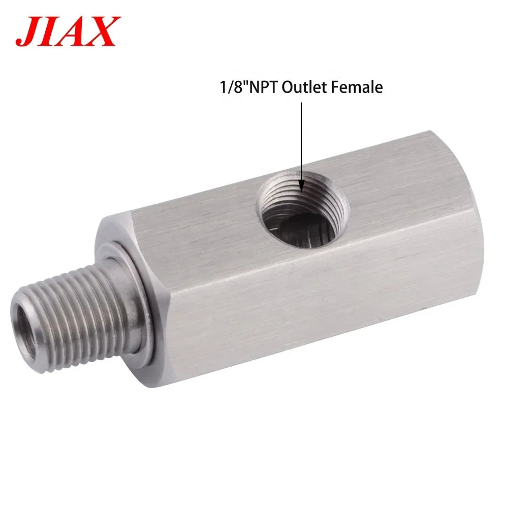 Car fuel pressure sensor tee adapter Feed Line Gauge T Port Fitting -Male female M12 M14 M10 1/8NPT 1/4NPT with Side hole 1/8NPT