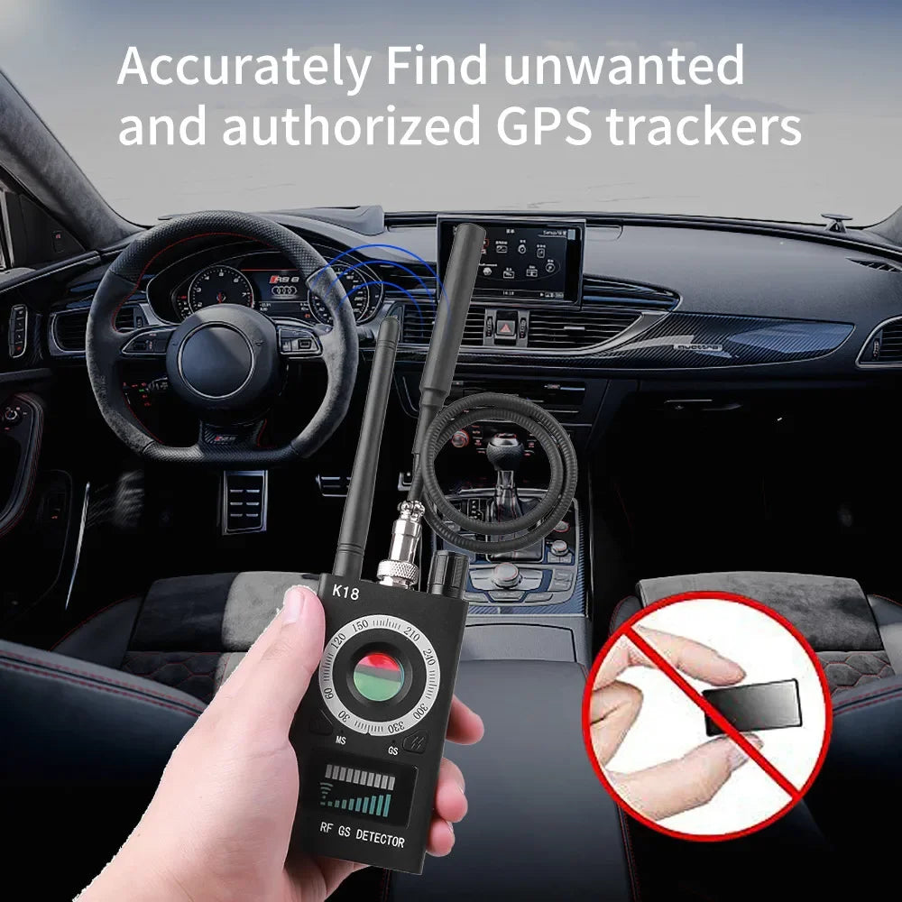 New K18 Multi-function 1MHz-6.5GHz Anti-Candid Cam Wireless Lens Device Finder GSM Audio Bug Finder GPS Signal RF Tracker Detect