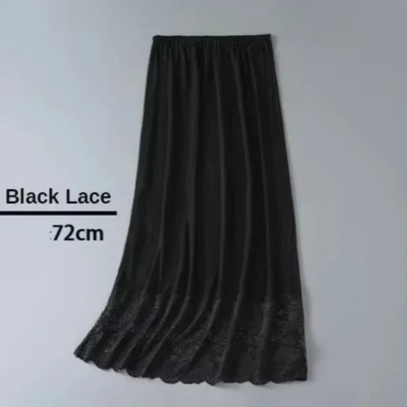 3 Lengths Basic Underskirt Modal Female Half Length Skirt Lace Slip Innerwear Short Skirt Women Half Slip Dress Long Petticoat
