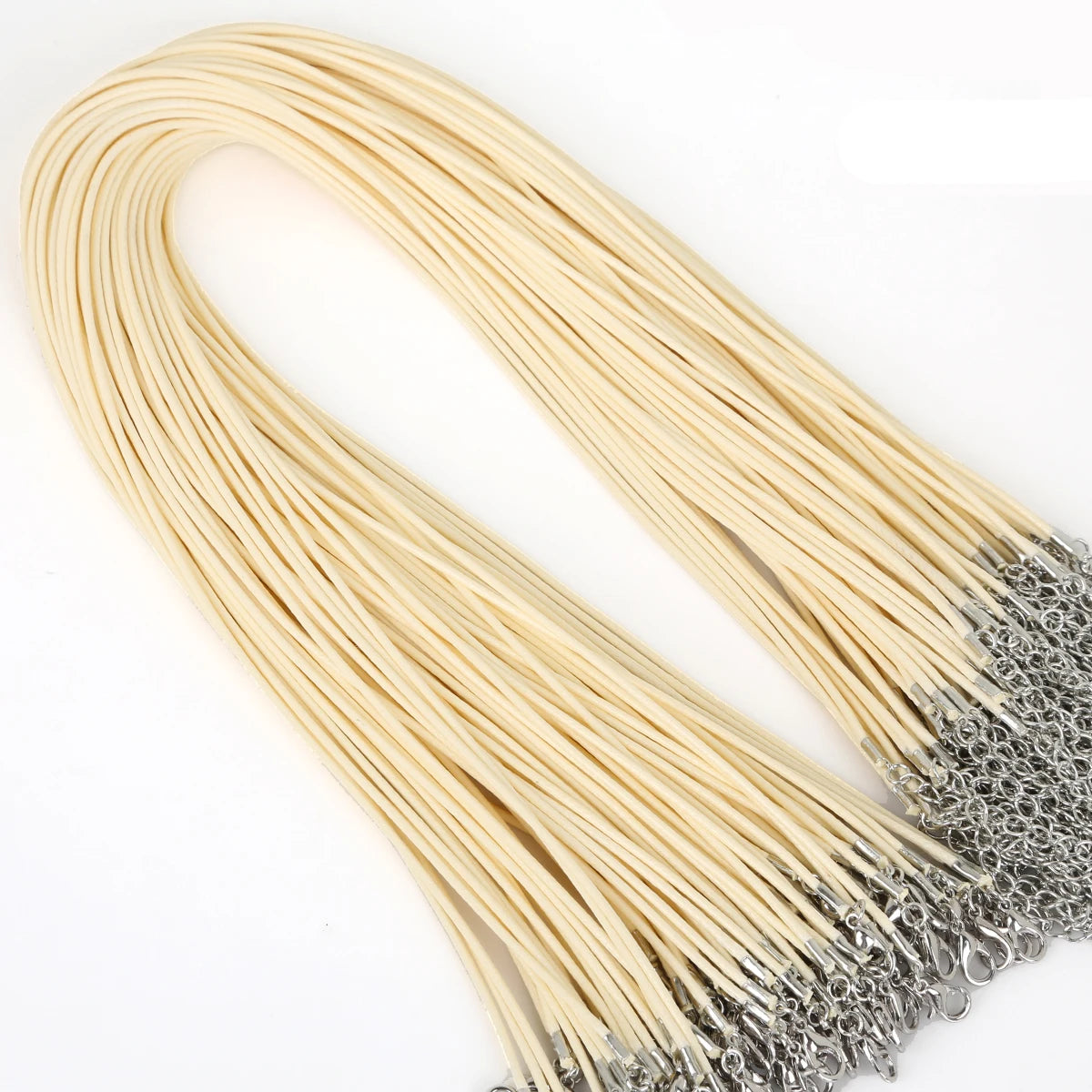 10 Pcs/lot Faux Leather Chains Bracelet Choker Necklace With Lobster Clasp DIY Jewelry Making Findings String Cord 1.5 mm