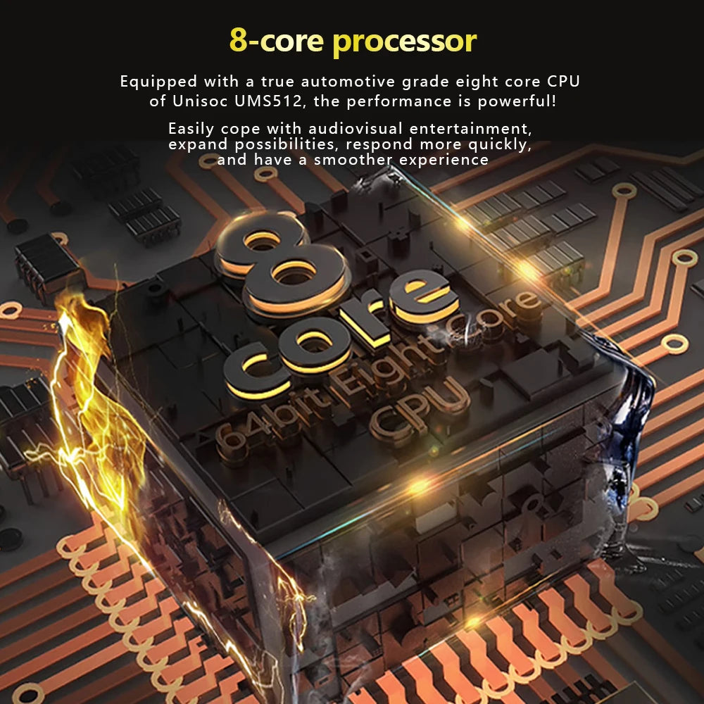 Android12 Car Radio Auto 8 Core 4+64G Din 9"/10" Universal QLED In-Dash GPS Navigation with Wireless CarPlay Reverse Camera AHD