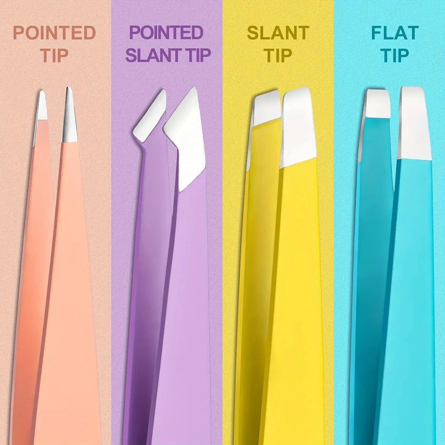 Colorful Eyebrow Tweezer Hair Beauty Fine Hairs Puller Stainless Steel Slanted Eye Brow Clips Removal Makeup Tools