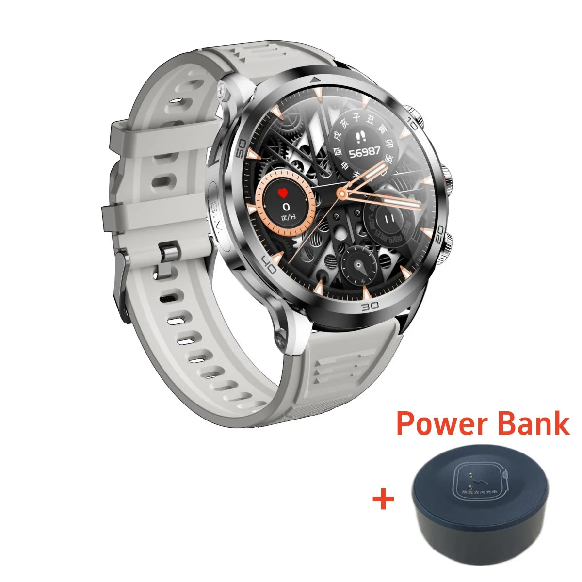 Original H19 4G Full Netcom 128GB Smartwatch Android 9.0 With Power Bank 1.95 inch Amoled Screen Camera GPS WIFI Smart Watch Men