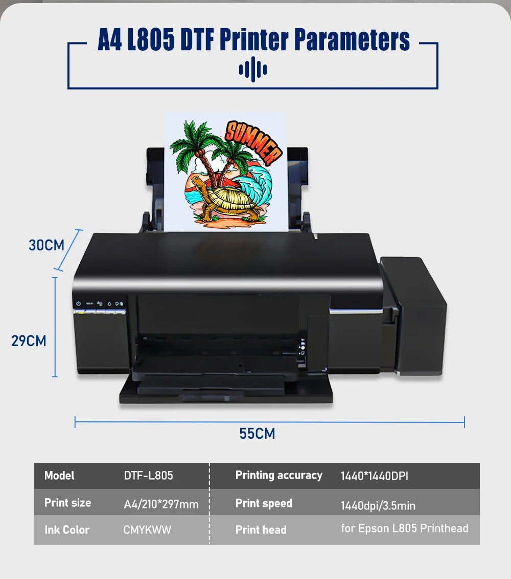 A4 DTF Printer For Epson XP600 L805 T shirt Printing Machine Directly to Film Transfer Printer impresora dtf a4 For Fabric Print