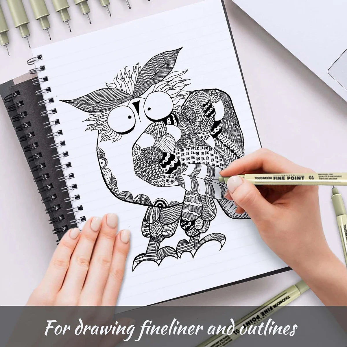 6-12Pcs/Set Hook Needle Pen Hand-painted Fineliner Sketch Pen Student Study Office Supplies Special Stationery Art Supplies