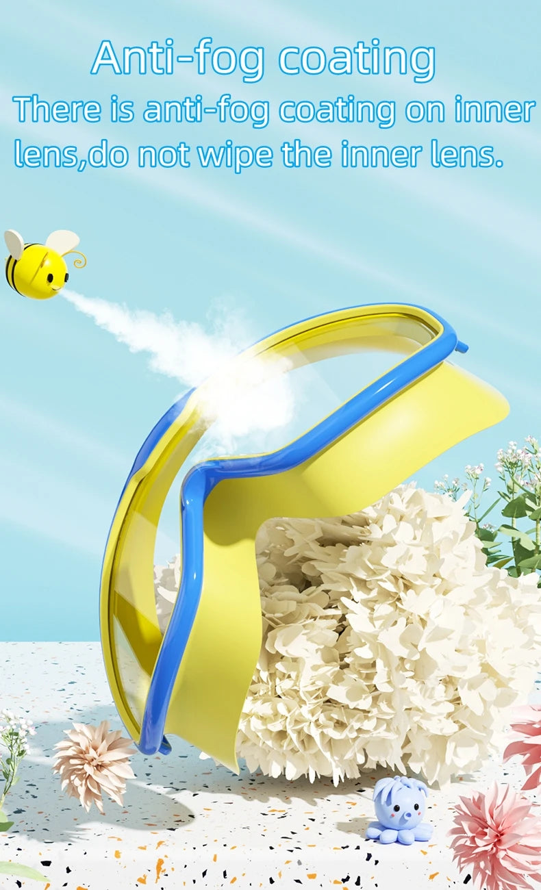 Kids Swimming Goggles Big Frame HD View Anti-fog Waterproof Children's Swim Goggles Boys and Girls Multi-color to Choose