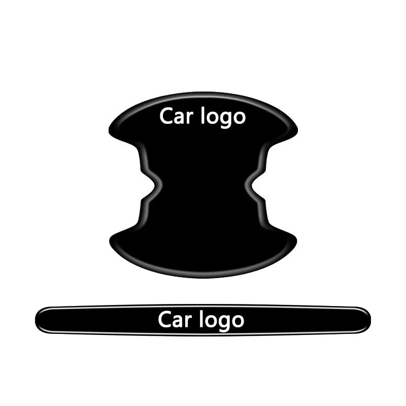 8pcs Car Door Handle Bowl Sticker Anti-collision Protection Strips Decals for Mitsubishi ASX Chaveiro Lancer Outlander Pajero EX