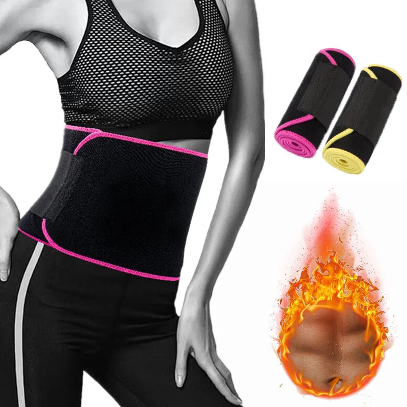 Women Adjustable Fitness Belt Waist Trainer Sweat-absorbent Breathable Sports Body Shaping Fat Burning Girdle Waist Cinchers