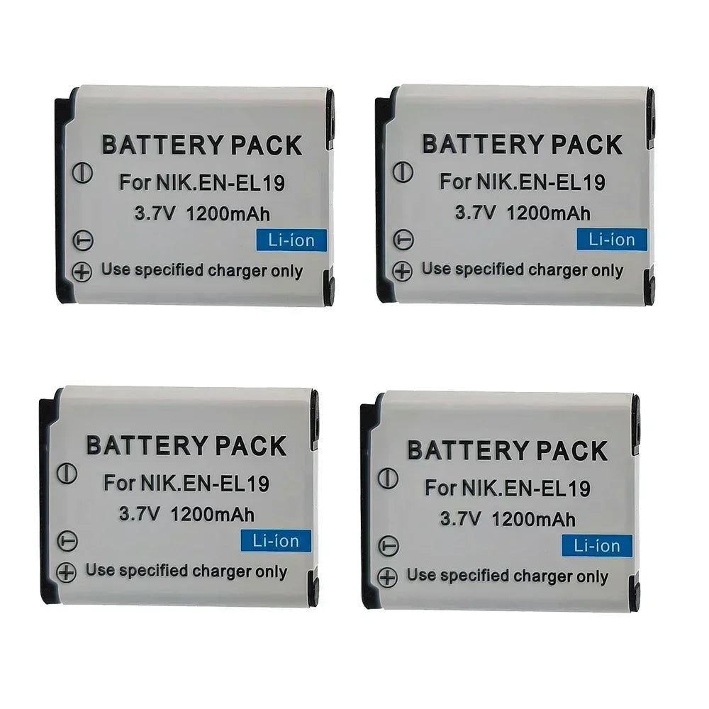 EN-EL19 ENEL19 EN EL19 Camera Battery+LED Dual Charger for Nikon Coolpix S6600 S6900 S2600 S3100 S4100 S5200 S6400 W150 Battery