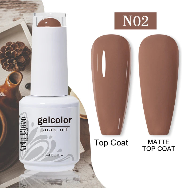 Arte Clavo 15ml Gel Polish Hybrid Varnishes 179 Colors Nails Art For Manicure Soak Off UV Need Top Base Primer Gel Nail Polish