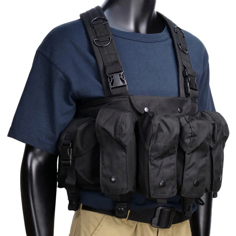 Tactical Vest MOLLE CS Training Equipment Hunting Chest Vest Security Quick Release AK Belly Pocket Vest Hunting Equipment