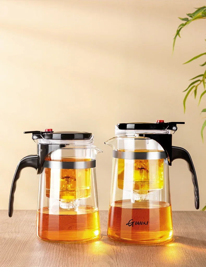 Teapot With Infuser Thickened Glass Heated Resistant Tea Pot One-button Filtering Tea Separation Kettle Tea Coffee Maker