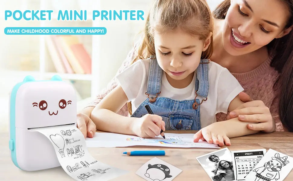 Mini C9 Photo Pocket Printer Portable Ink-free Thermal Printer 57mm Paper Wireless BT 200dpi Android IOS Printer Christmas Gifts