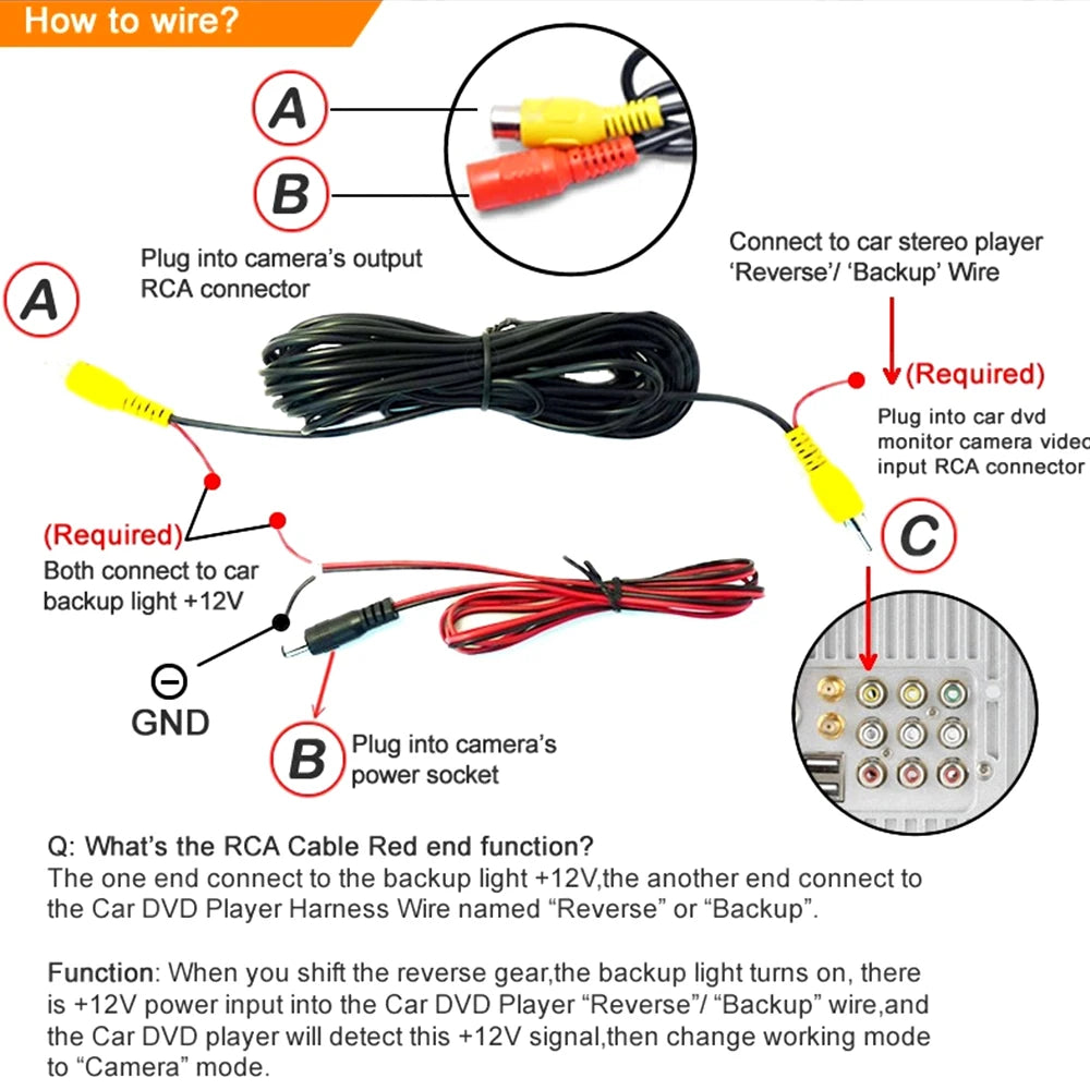 12V Car Rear View Camera PDC Parktronic Reversing Night Vision 170° Angle Accessories for VW POLO Golf 4 Passat B7 CC Volkswagen