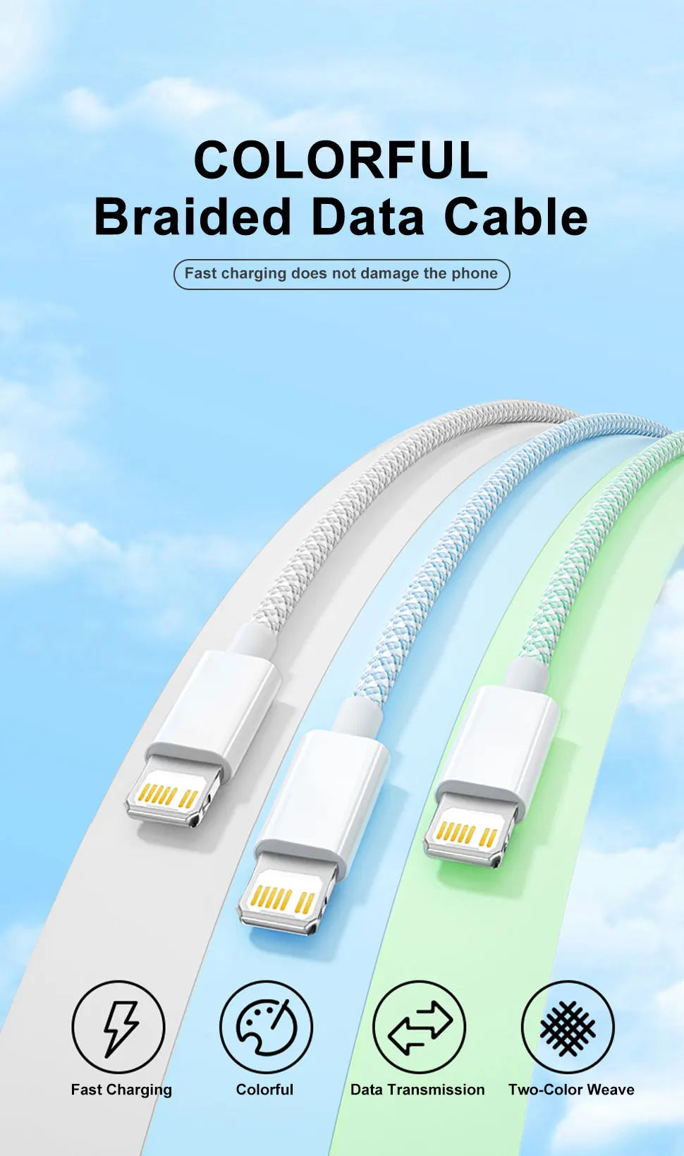 20W PD USB to Lightning Charger Cable for iPhone 14 13 12 11 Pro Max Mini Fast Charge for Apple X XS XR 8 Plus SE Braided Cable