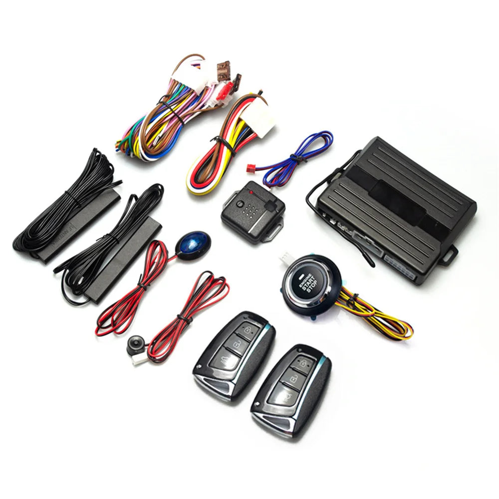 12V Universal Car Keyless Entry System Engine Start Alarm System One-button Start/Stop System Remote Starter Stop Accessories