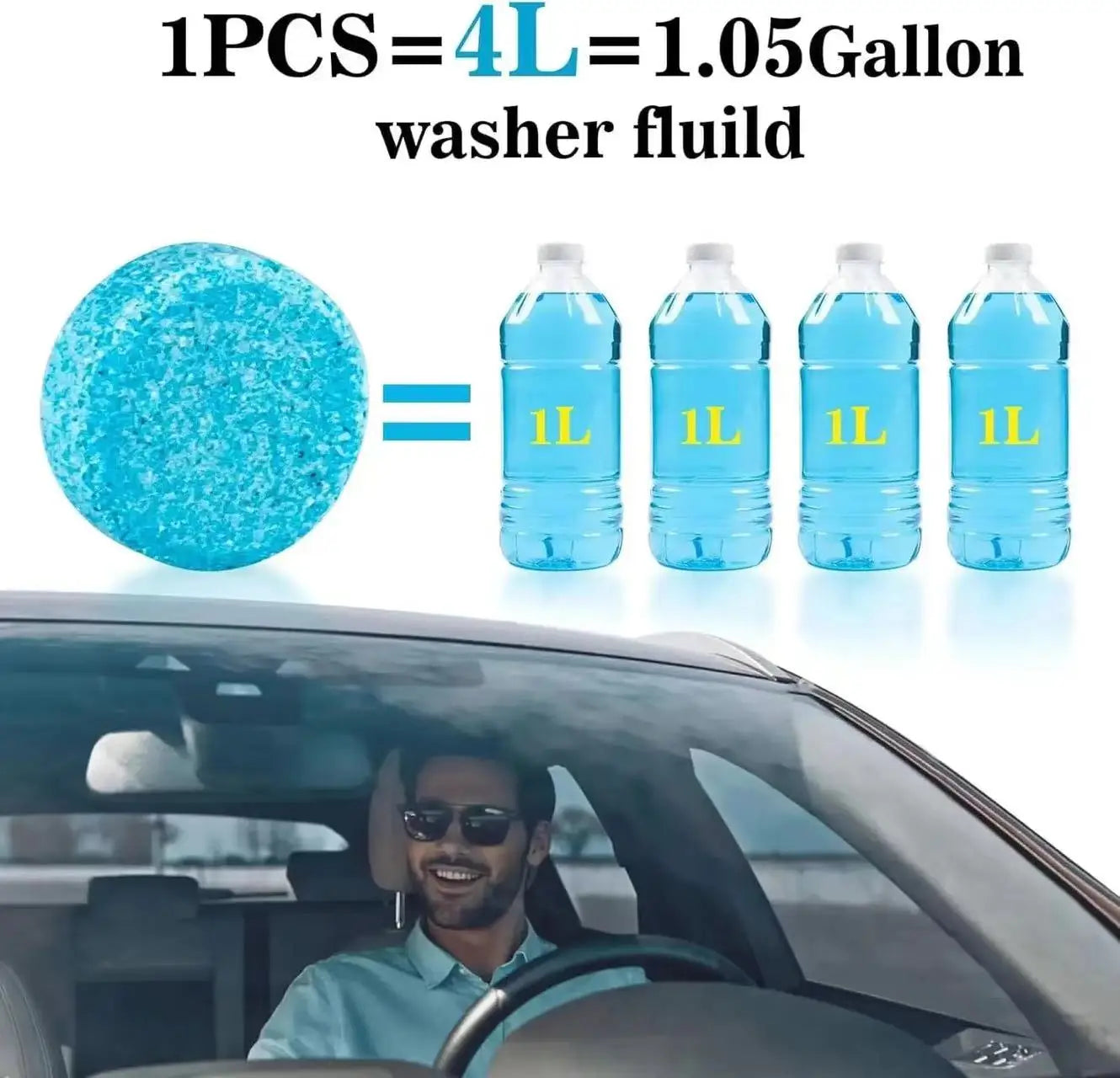 Car Windshield Glass Concentrated Washer Tablets Car Effervescent Washer Fluid Wiper Glass Solid Cleaning Tablets for Car Window