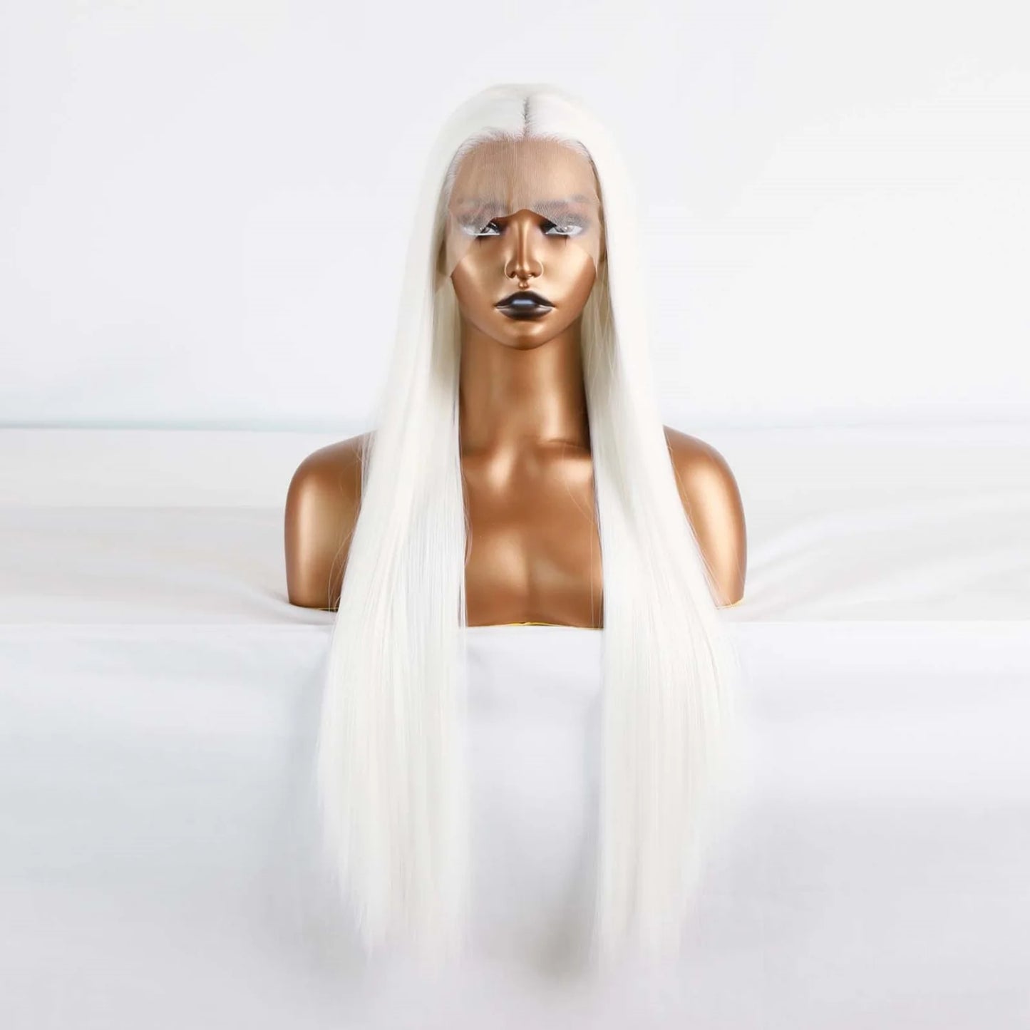 White Wig Straight Synthetic Lace Front Wig Glueless Wigs Ready to Wear Long White Wig Cosplay Snow White Colored Wigs for Women