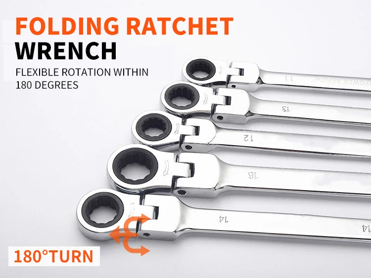 Flexible  Action Wrench Spanner Nut Tool Head  Metric Spanner Open End and Ring Wrenches Tool