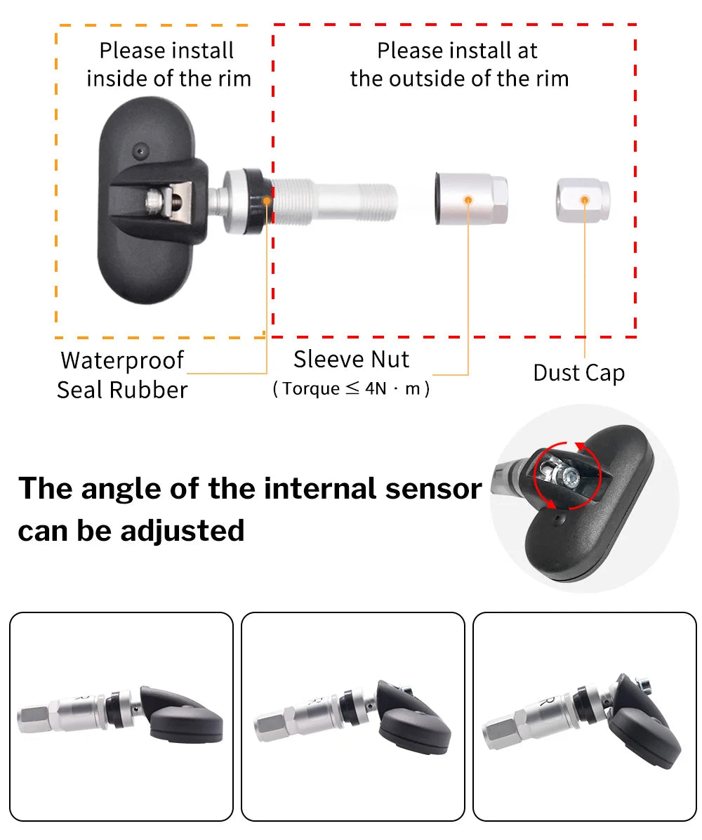 Deelife Car TPMS for Android iOS Tire Pressure Monitoring Control System 4-5 Wheel Tyre Sensor Bluetooth-compatible BLE TMPS