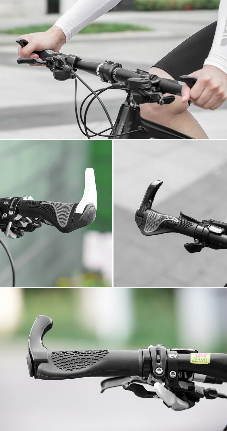 ROCKBROS Bicycle Grips MTB Mountain Bike Handlebar Grips Horns Shofar Vice Handle Bike Grips Shockproof Rubber Cycling Grips