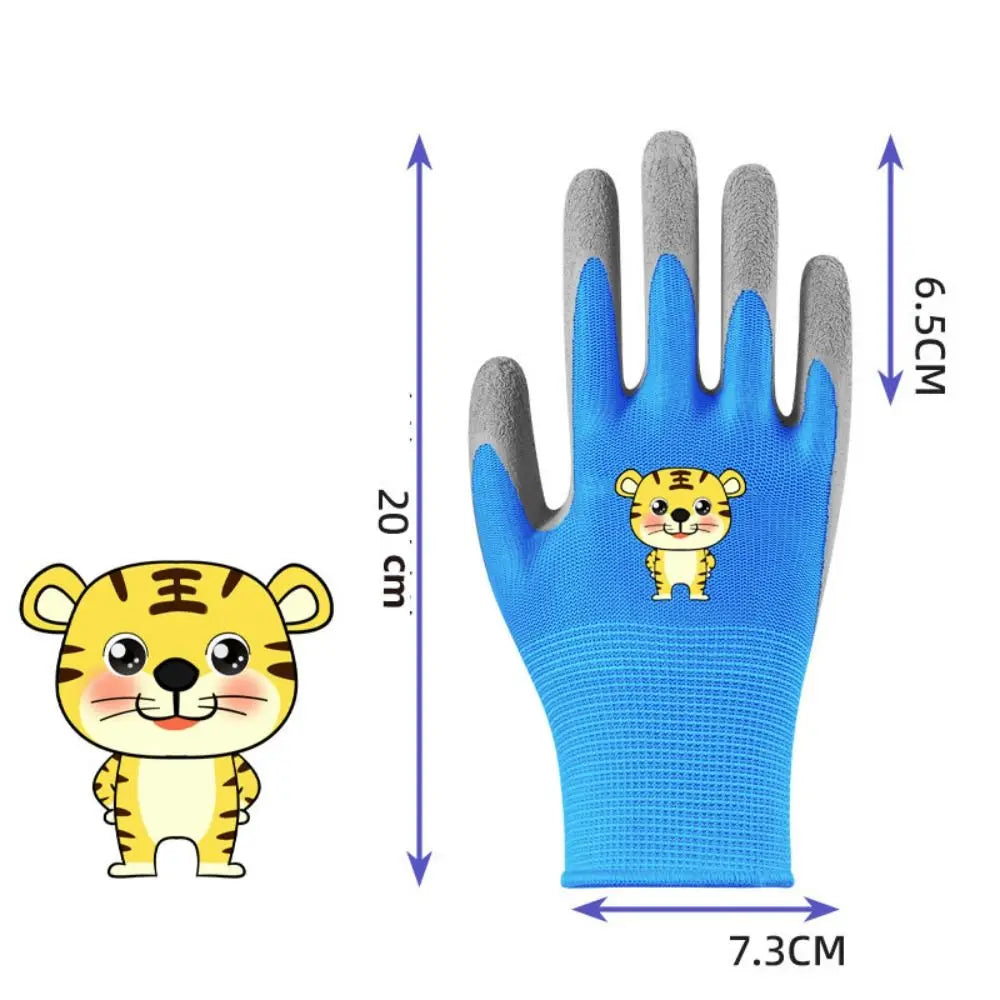 Kids Durable Waterproof Garden Work Gloves Non-Slip Children Safety Yard Work Gloves Portable Garden Supplies Gardening Gloves