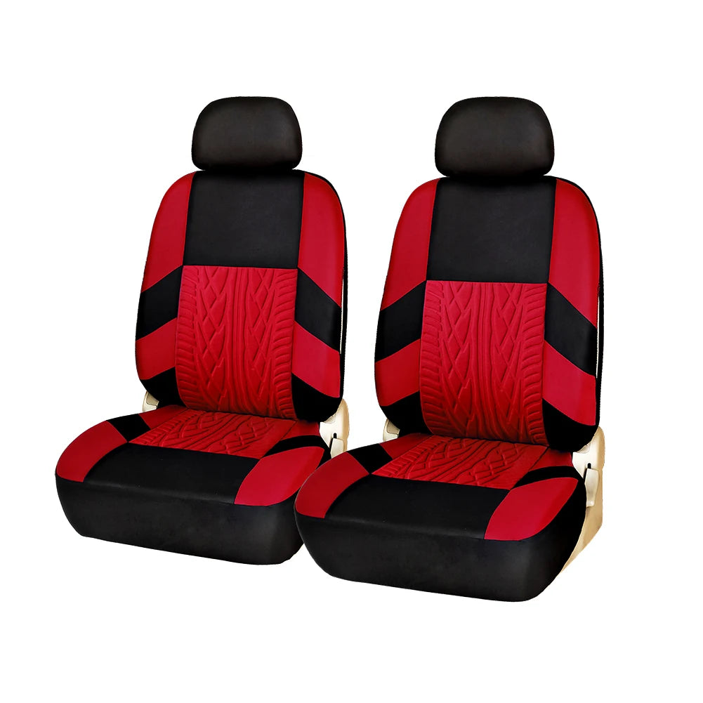 AUTO HIGH Embroidery Car Seat Covers Polyester Universal Fit Most Cars Truck SUV Van Protector - Front Pair