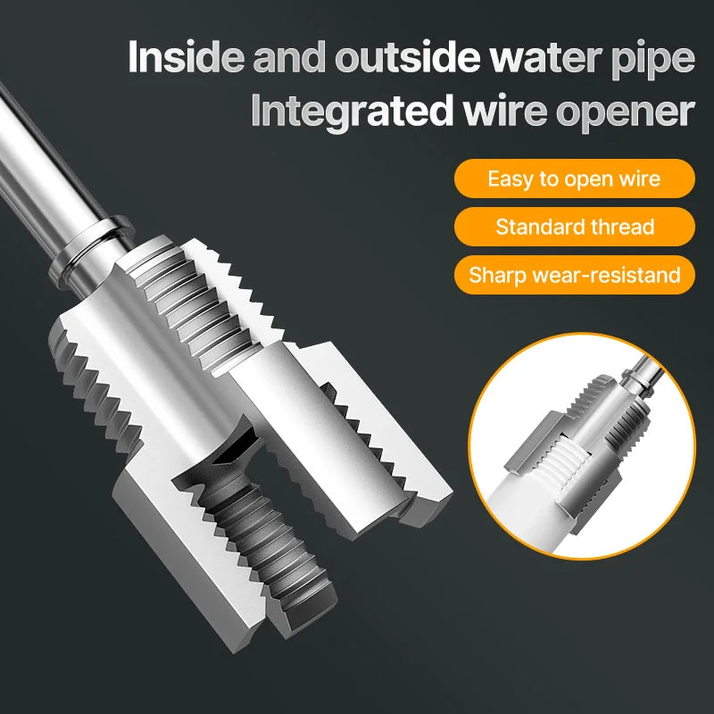 HUHAO PPR/PVC Water Pipe Thread Opener Hand Tools Internal Thread External Thread Integrated Tapping Tool Thread Drill Bit