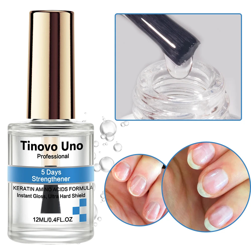 Tinovo Uno Collagen Base Coat Normal Nail Polish Clear Base Oil Air Dry Nail Hardener Strengthener Manicure Birttle Nails Care