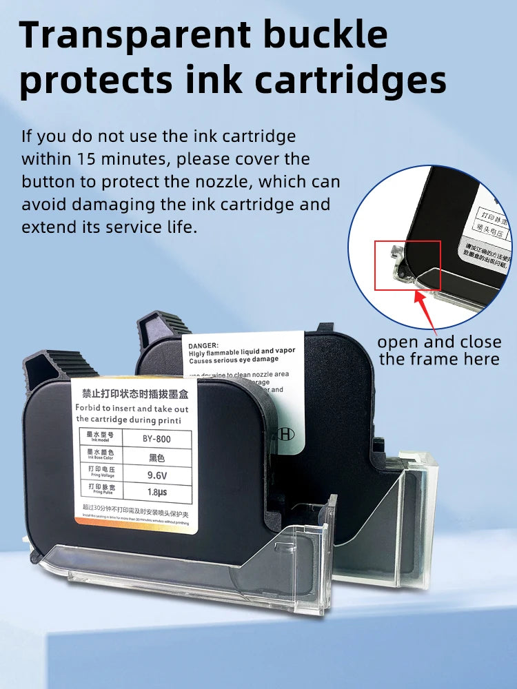 Cartridge 12.7mm 25.4mm TIJ Online Handheld Mini Inkjet Printer Fast Drying Water-proof Solvent Ink Original