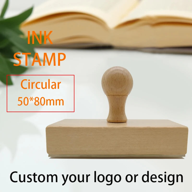 Custom Wooden Stamp Seal Personalized Logo Wedding Party Packaging Stamp Company Address&Name Self Inking Rubber Stamp Artwork